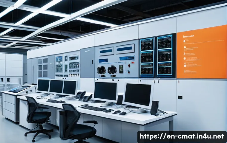 건설재료시험과 관련된 정부 지원 사업 - A modern construction materials testing laboratory interior showcasing advanced non-destructive test...